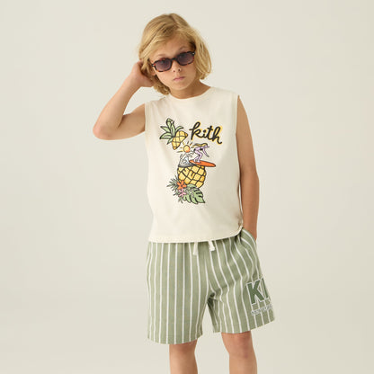 Kids Kith Kith Kids Pineapple Surfer Muscle Tank - Silk