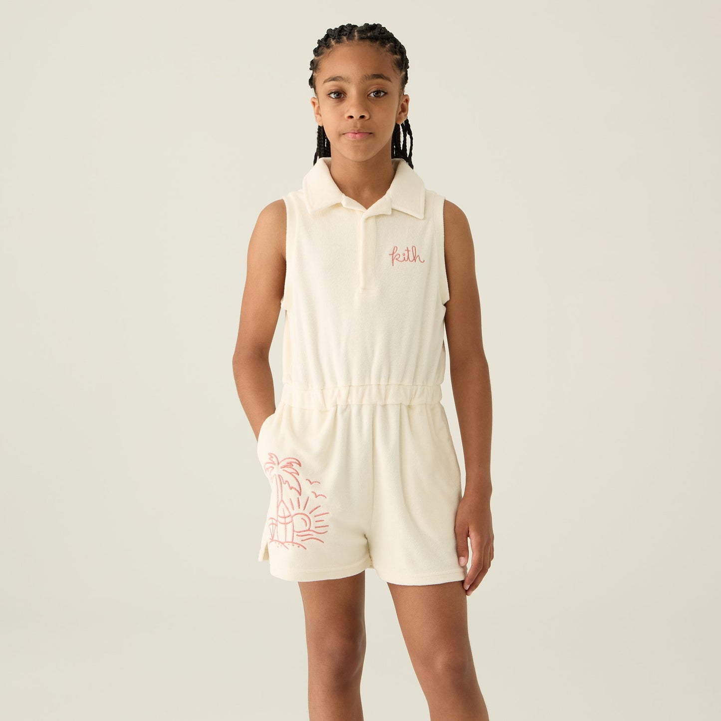 Kids Kith Kith Kids Novelty Terry Romper - Sandrift