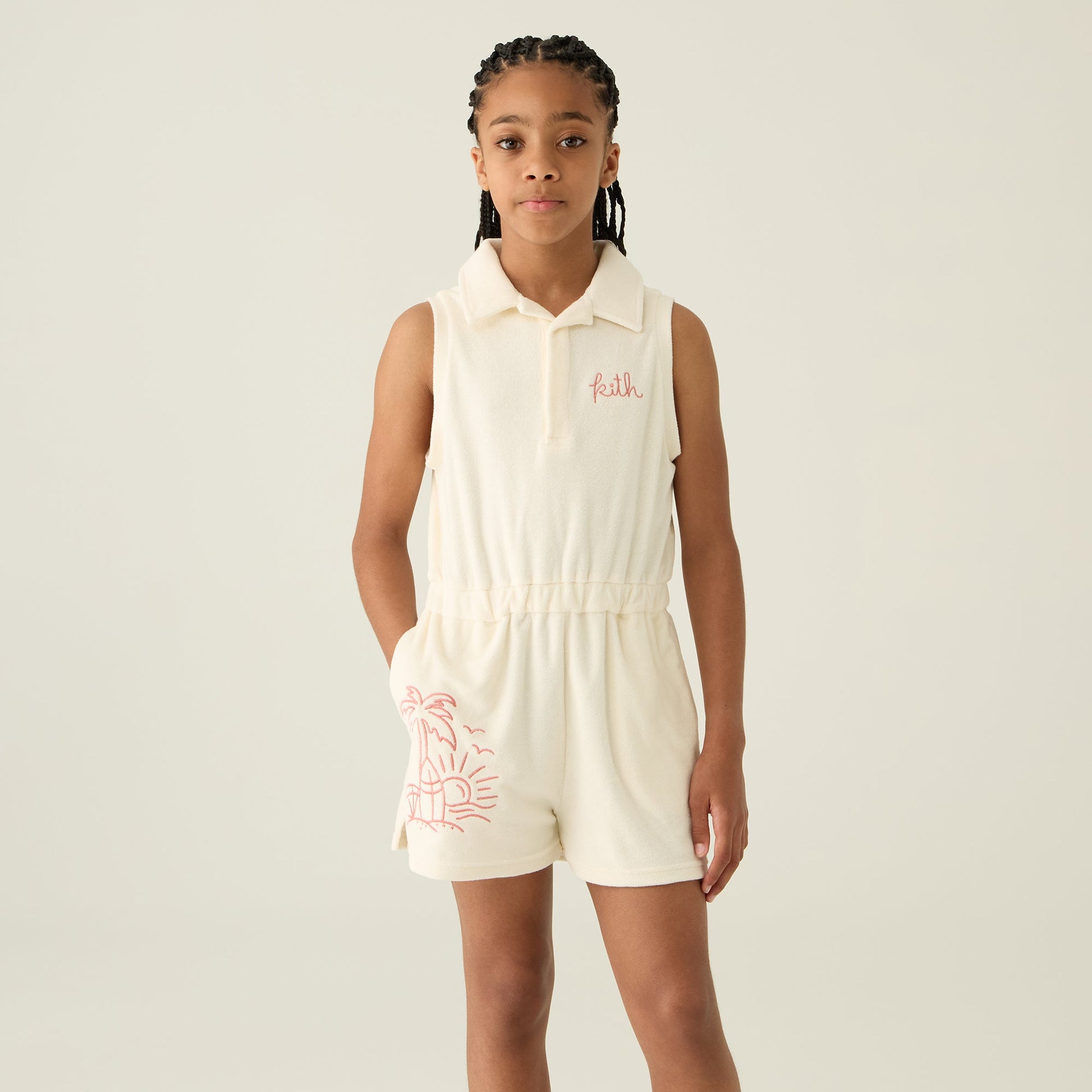Kids Kith Kith Kids Novelty Terry Romper - Sandrift