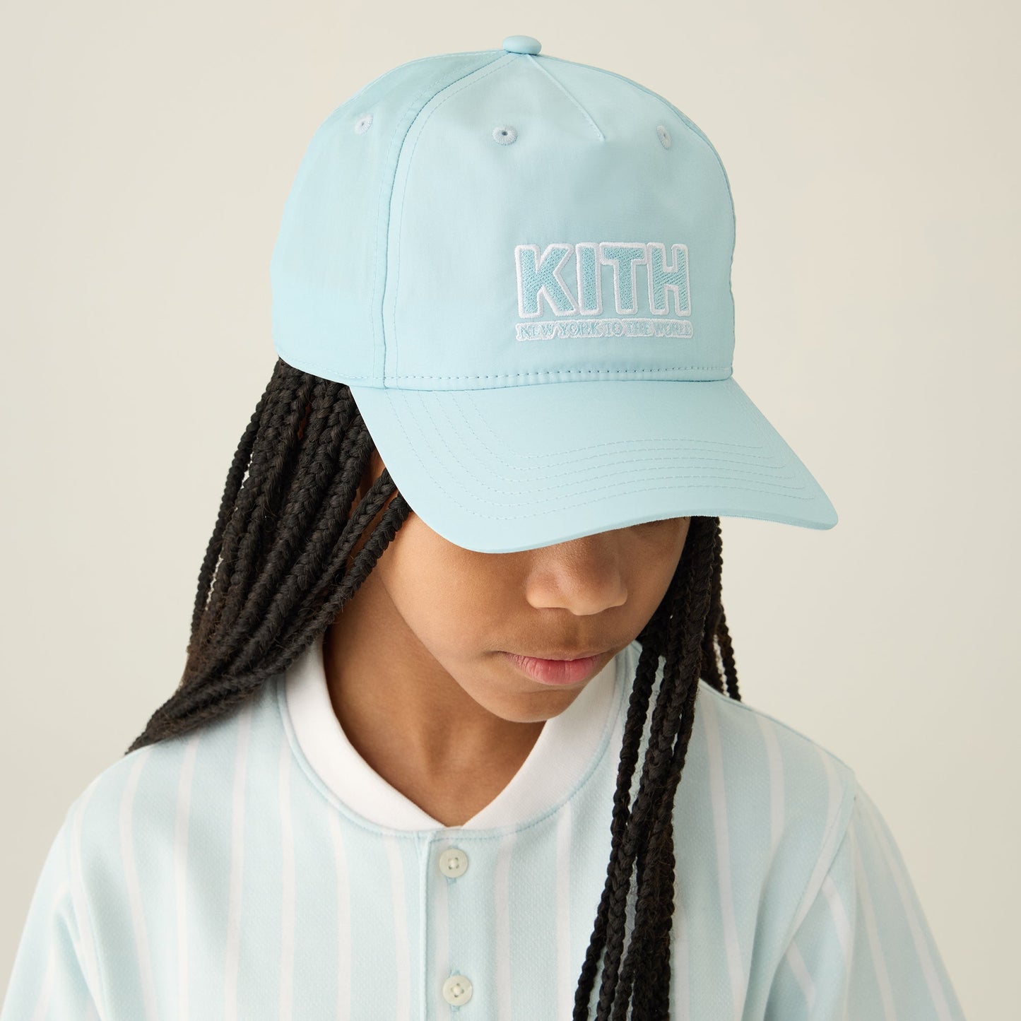 Kids Kith Kith Kids Wrinkle Nylon Snapback Hat - Blue Skies