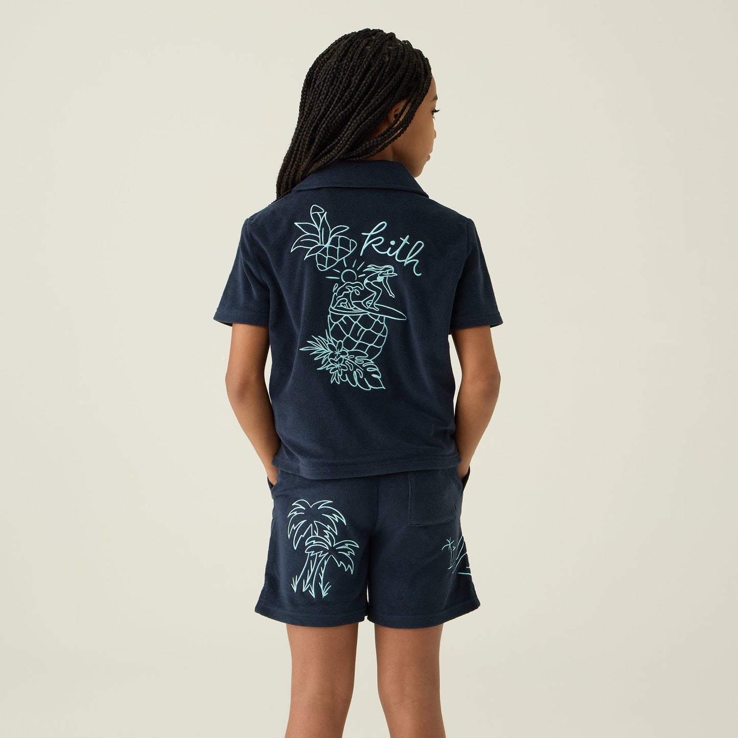 Kids Kith Kith Kids Novelty Terry Camp Short - Nocturnal