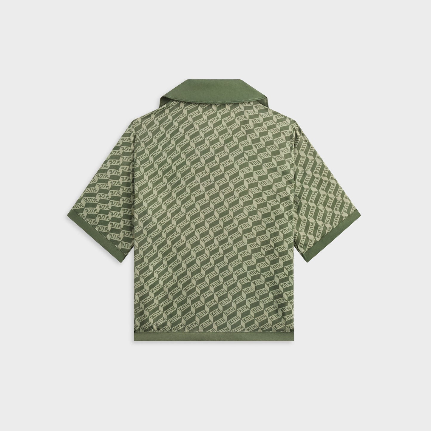 Kids Kith Kith Kids Monogram Thompson Camp Shirt - Spear