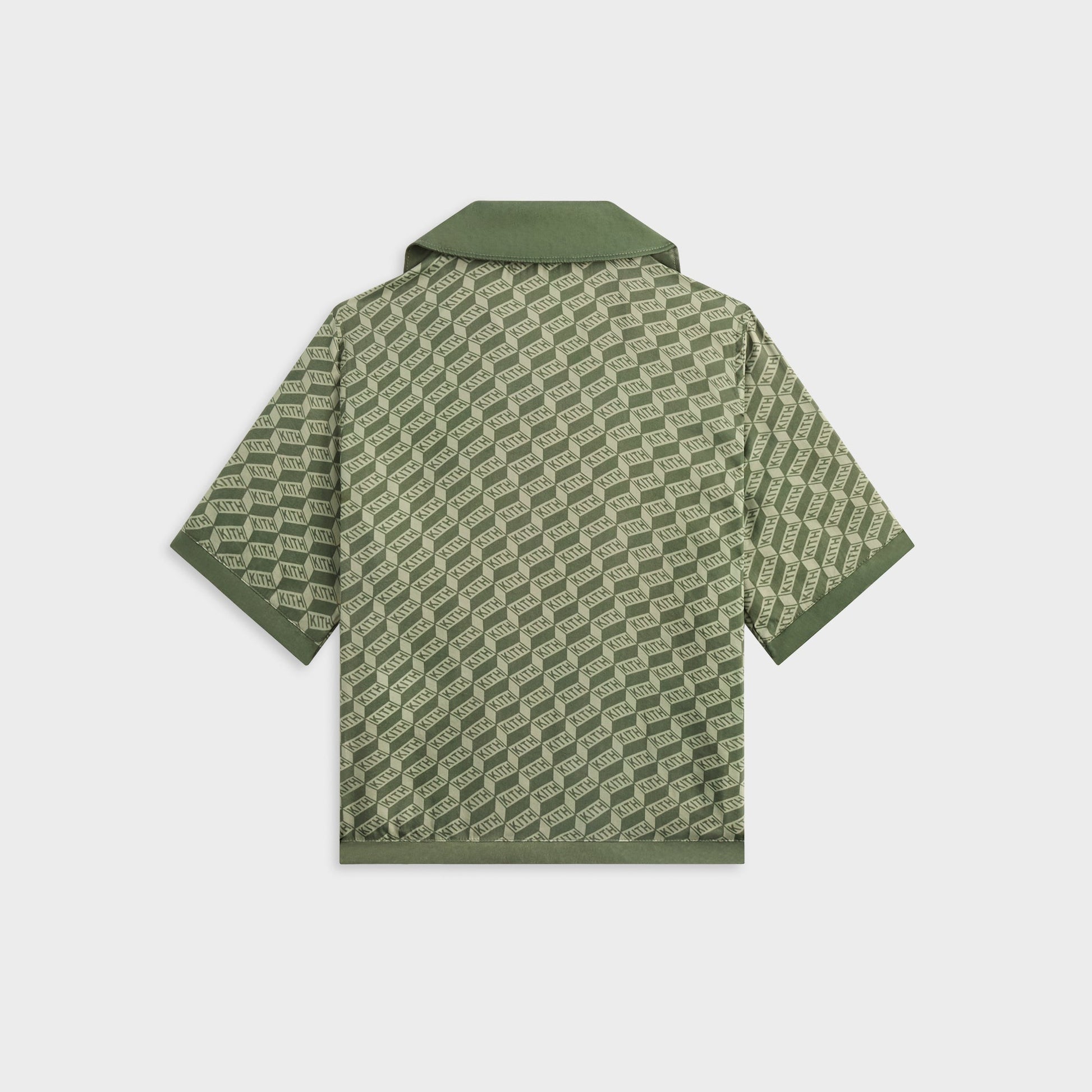 Kids Kith Kith Kids Monogram Thompson Camp Shirt - Spear