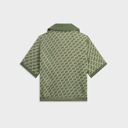 Kids Kith Kith Kids Monogram Thompson Camp Shirt - Spear