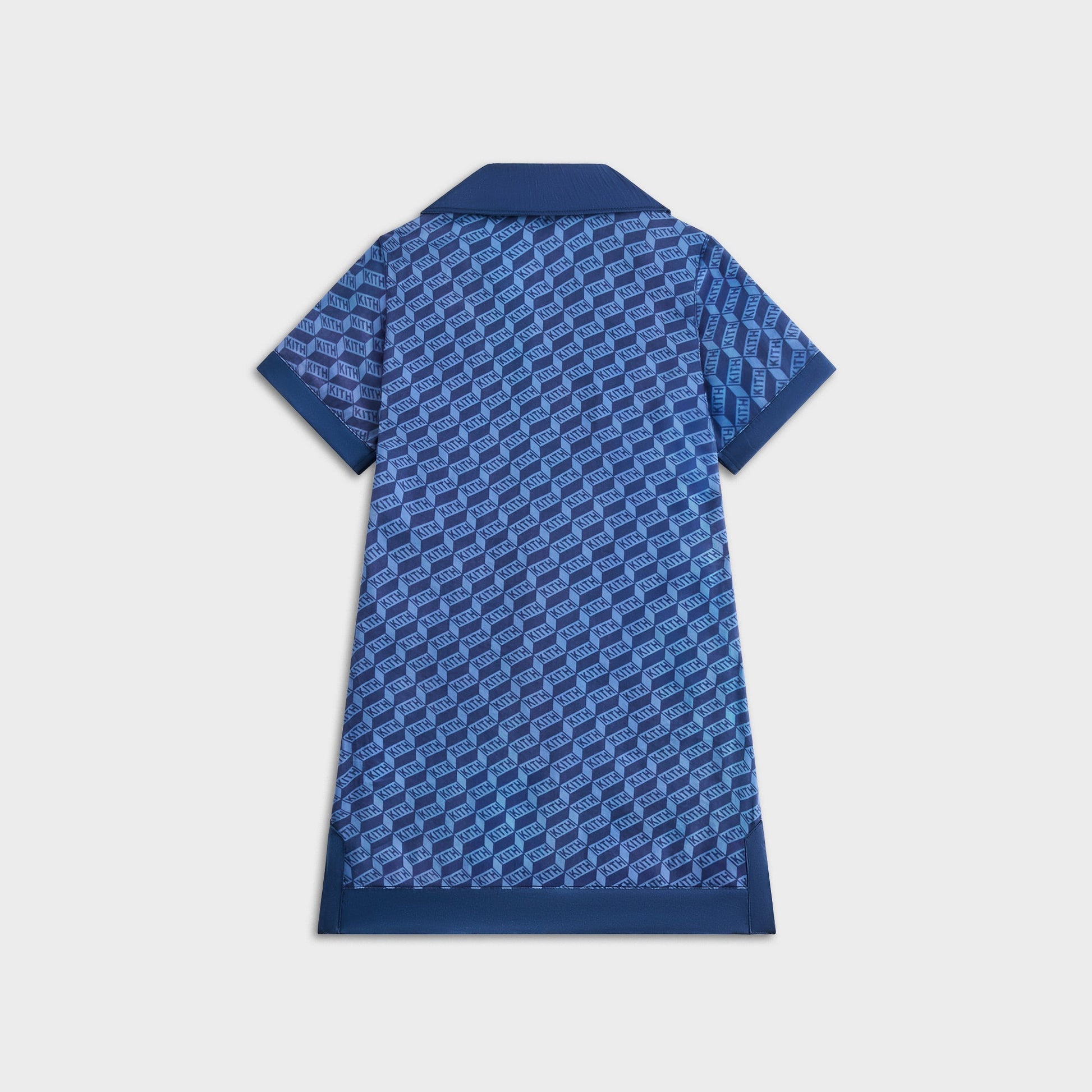 Kids Kith Kith Kids Monogram Camp Shirt Dress - Atlantic