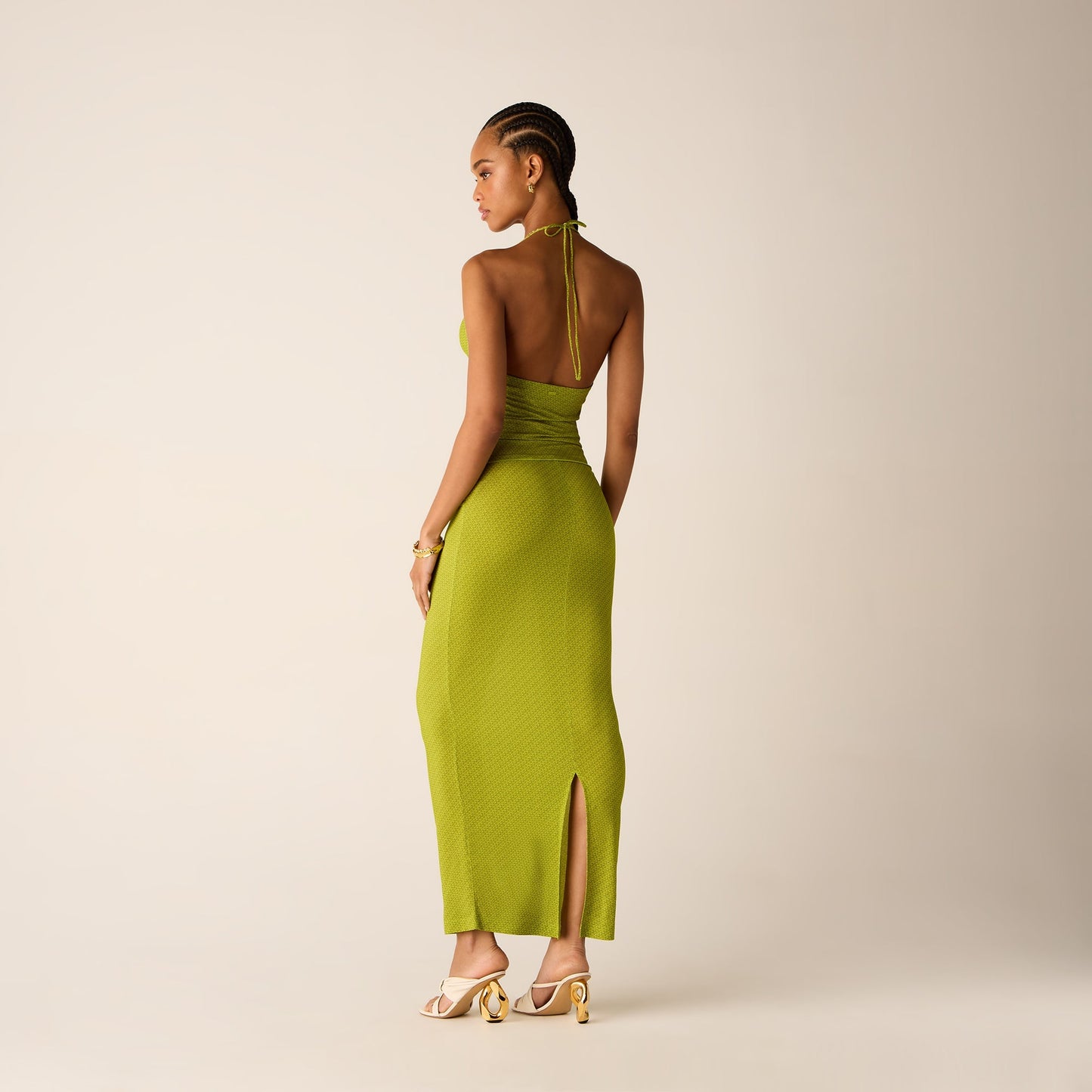 Women Kith Kith Women Mila Micro Monogram Maxi Skirt - Pistachio