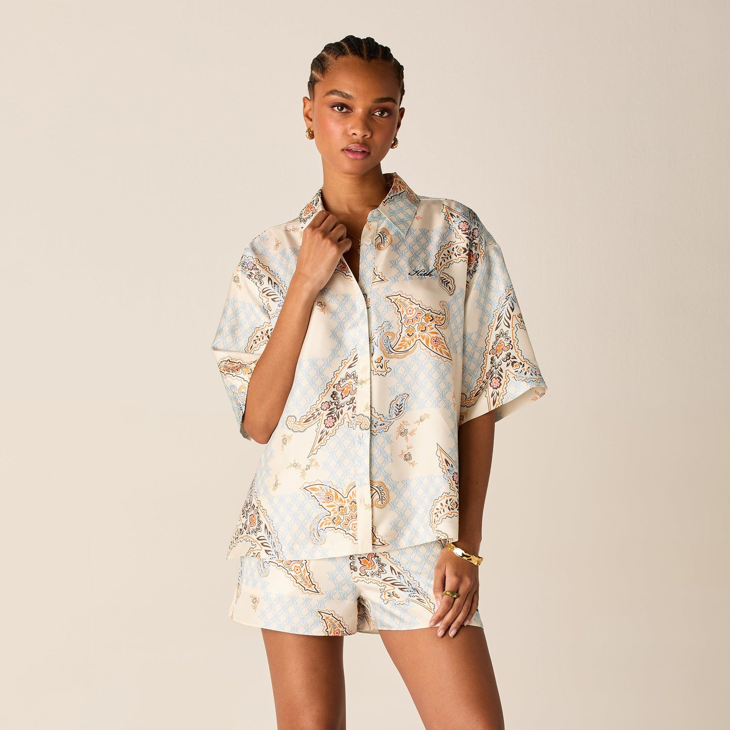 Women Kith Kith Women Mari Crest Paisley Shirt - Silk