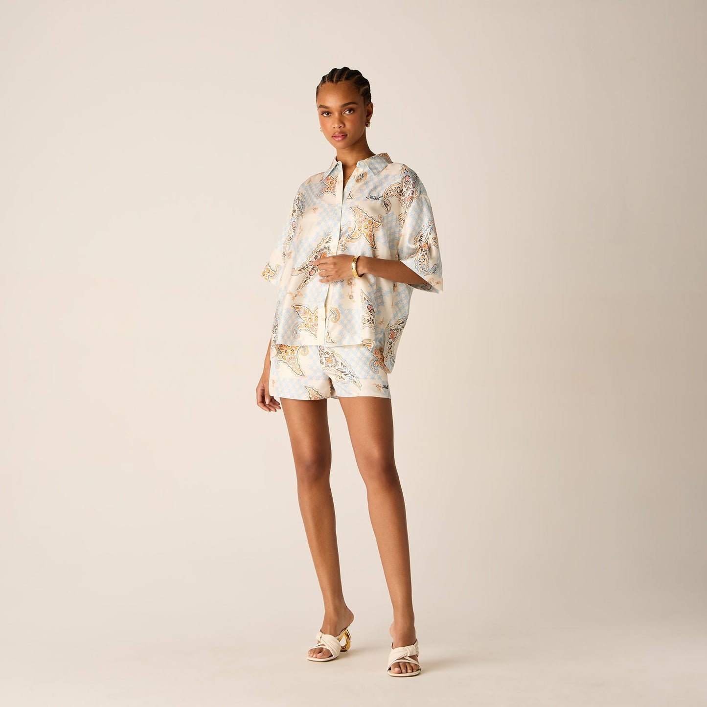 Women Kith Kith Women Mari Crest Paisley Shirt - Silk