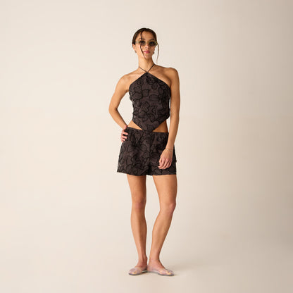 Women Kith Kith Women Tate Floral Embroidered Short - Incognito