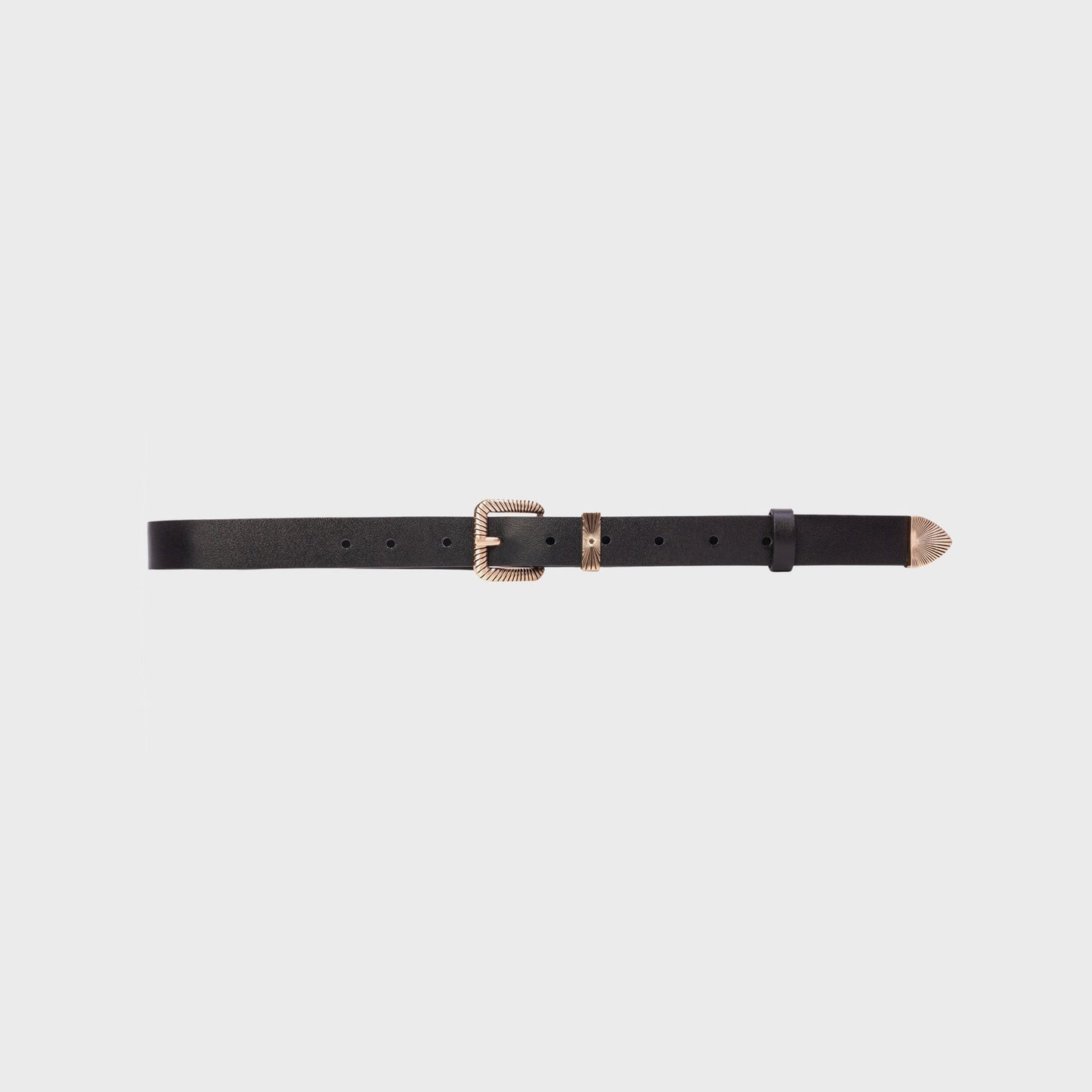 Women Kith Black Suede Studio Una Belt - Black Leather