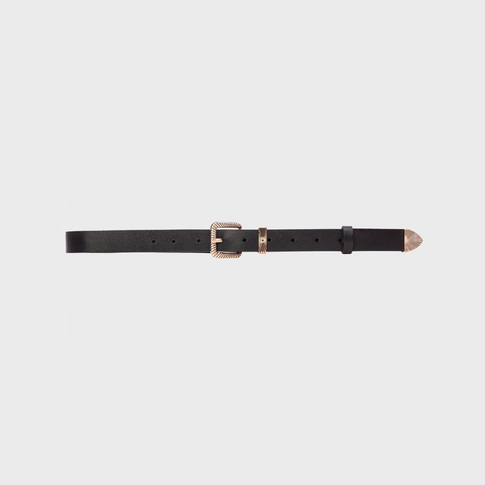Women Kith Black Suede Studio Una Belt - Black Leather