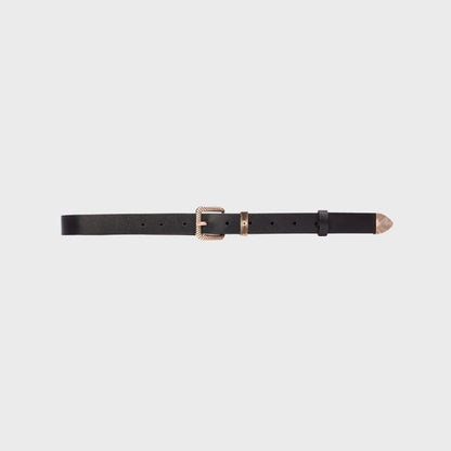 Women Kith Black Suede Studio Una Belt - Black Leather