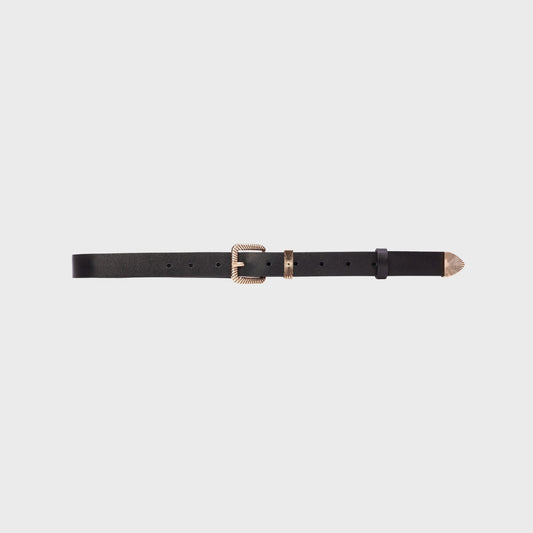 Women Kith Black Suede Studio Una Belt - Black Leather