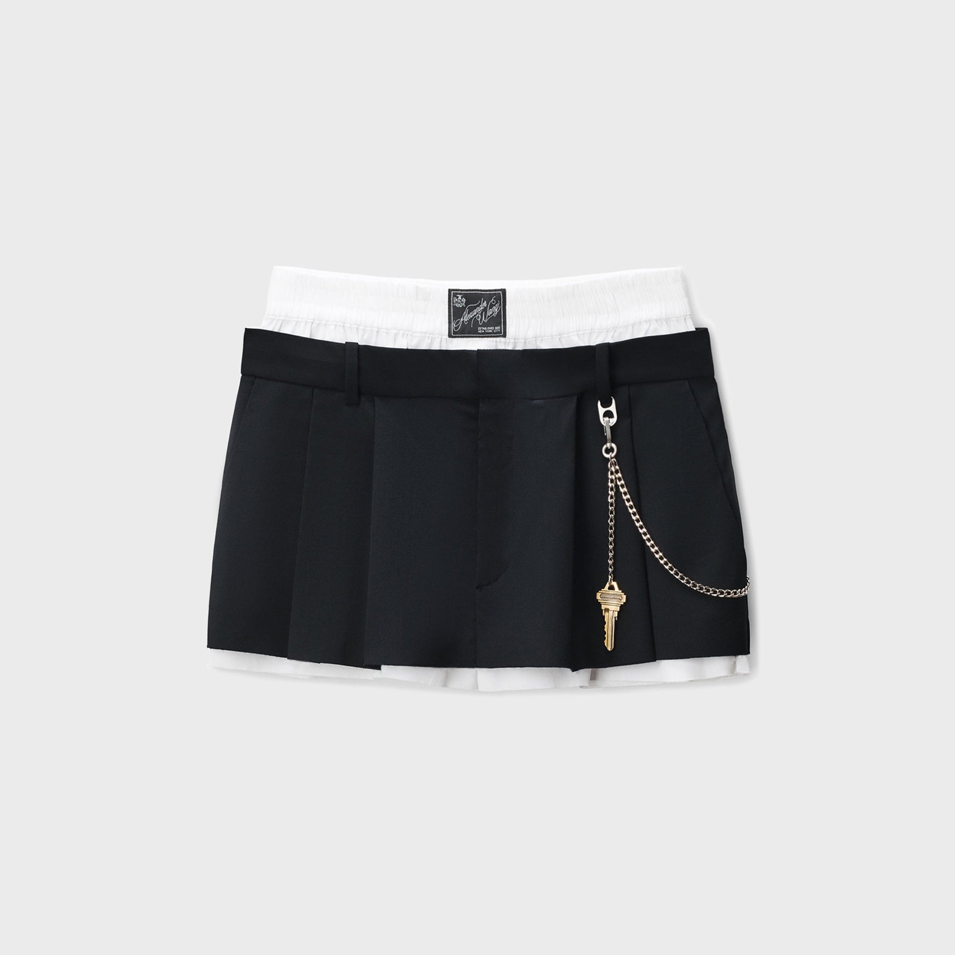 Women Kith Alexander Wang Pre-Styled Pleated Skort with Chain - Black