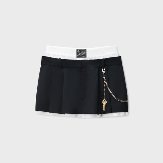Women Kith Alexander Wang Pre-Styled Pleated Skort with Chain - Black