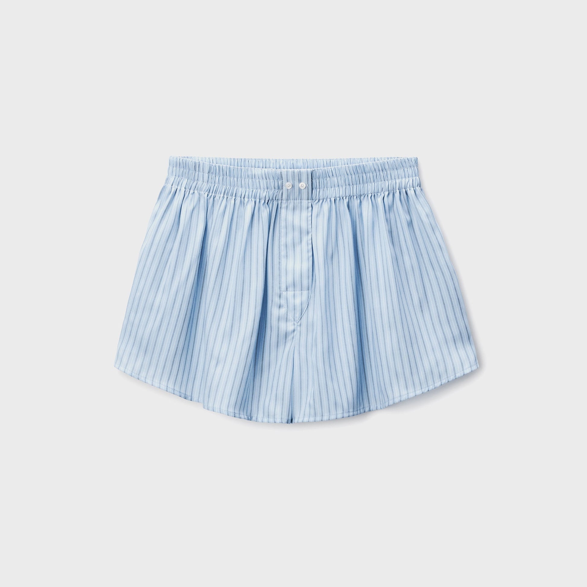 Women Kith T by Alexander Wang Boxer Short with Slash Pocket - Oxford Blue Multi
