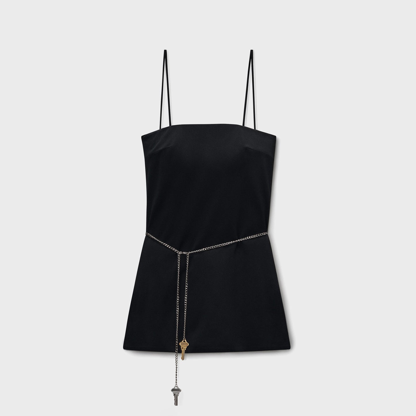Women Kith Alexander Wang Mini Dress with Built-in Shorts and Waist Chain - Black