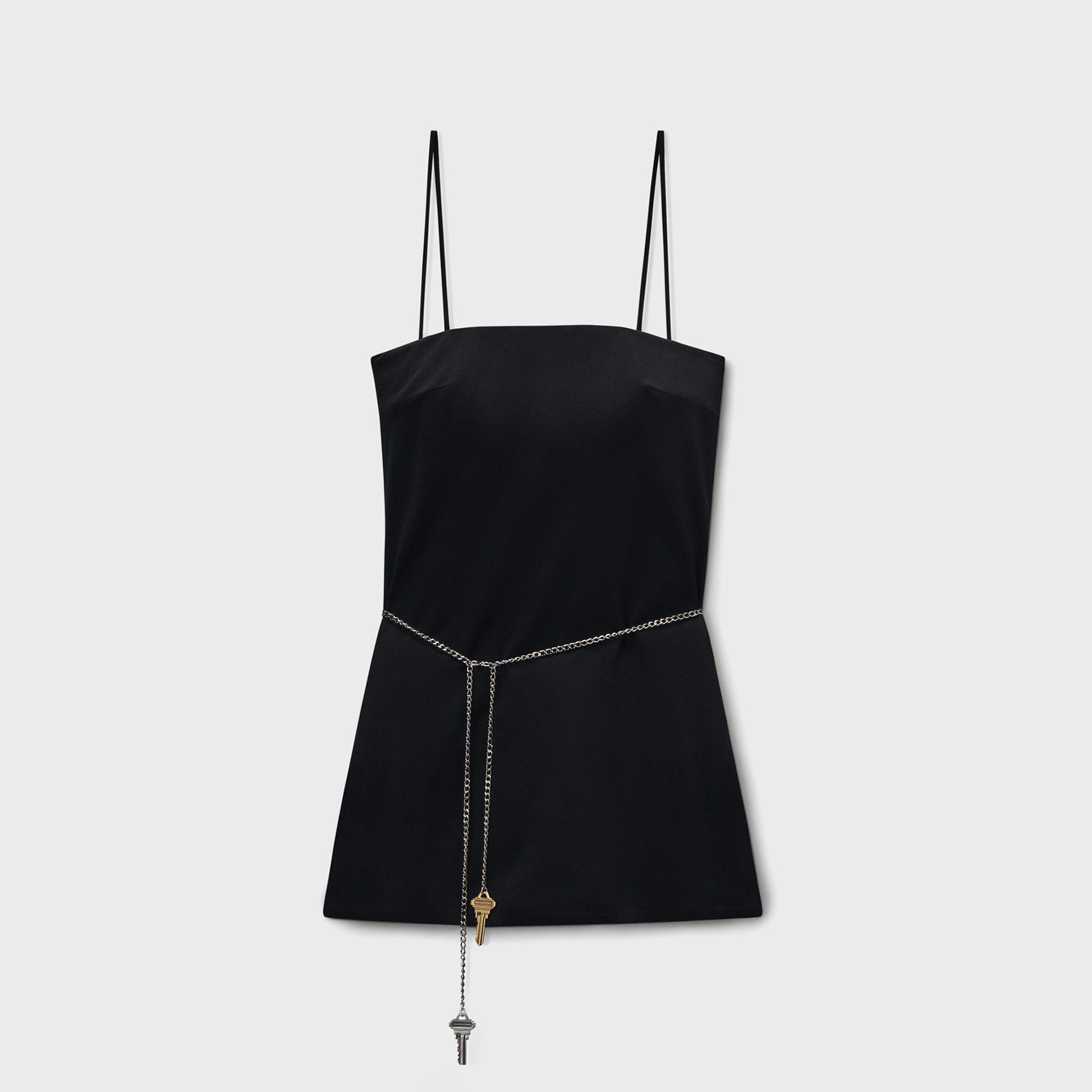 Women Kith Alexander Wang Mini Dress with Built-in Shorts and Waist Chain - Black