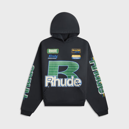 Men Kith Rhude Roadway Racing Hoodie - Vintage Black