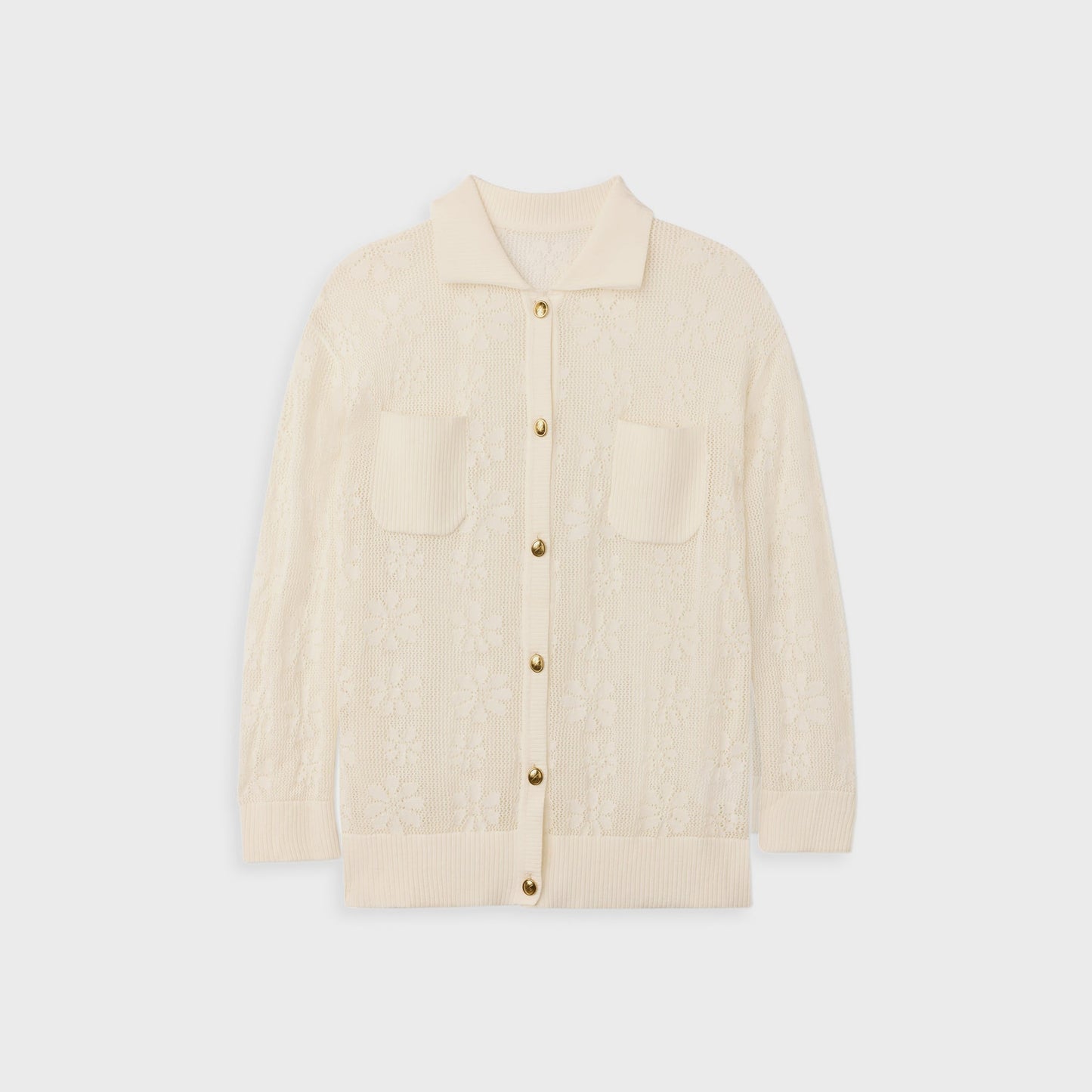Women Kith Asta Resort Delilah Crochet Shirt - Salt