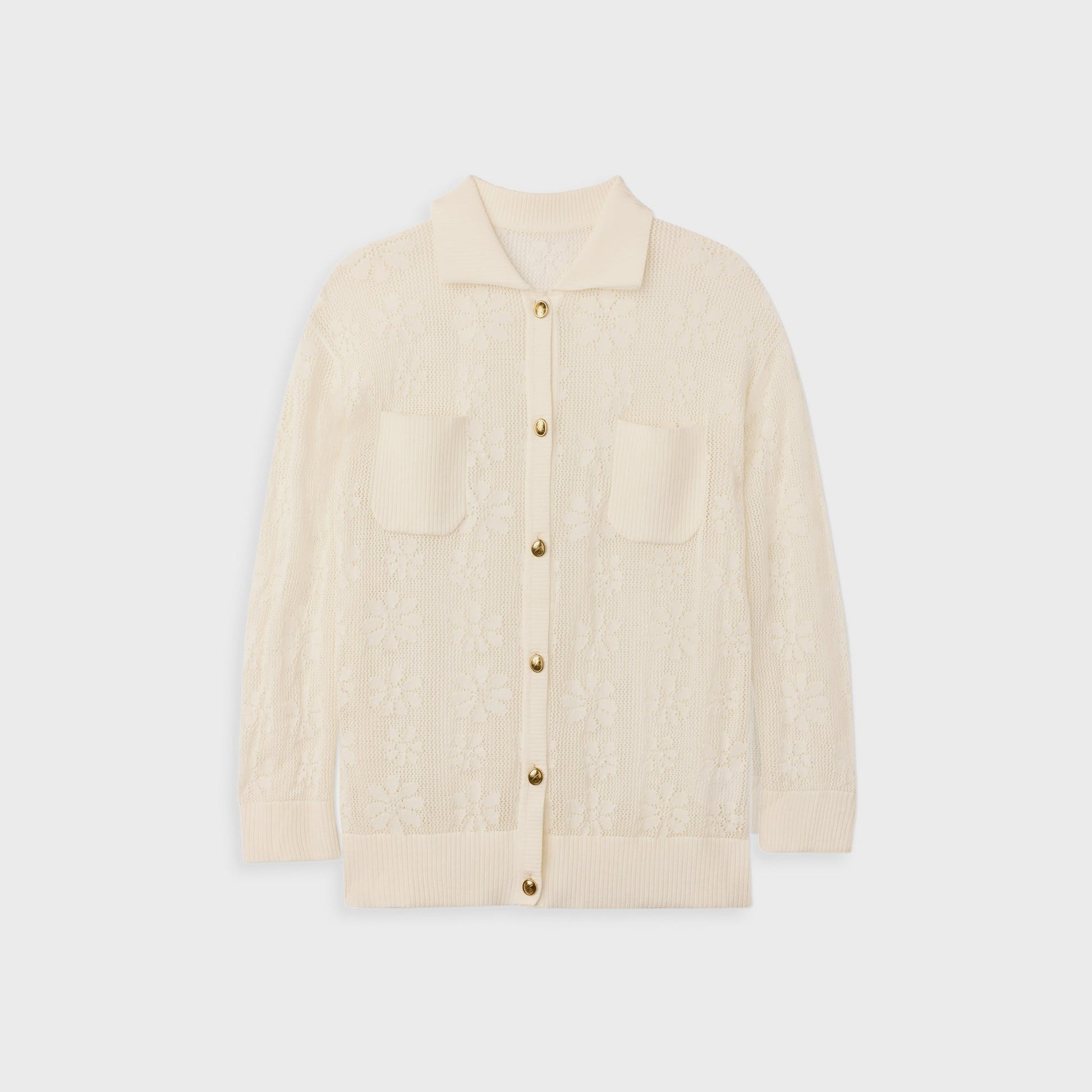 Women Kith Asta Resort Delilah Crochet Shirt - Salt