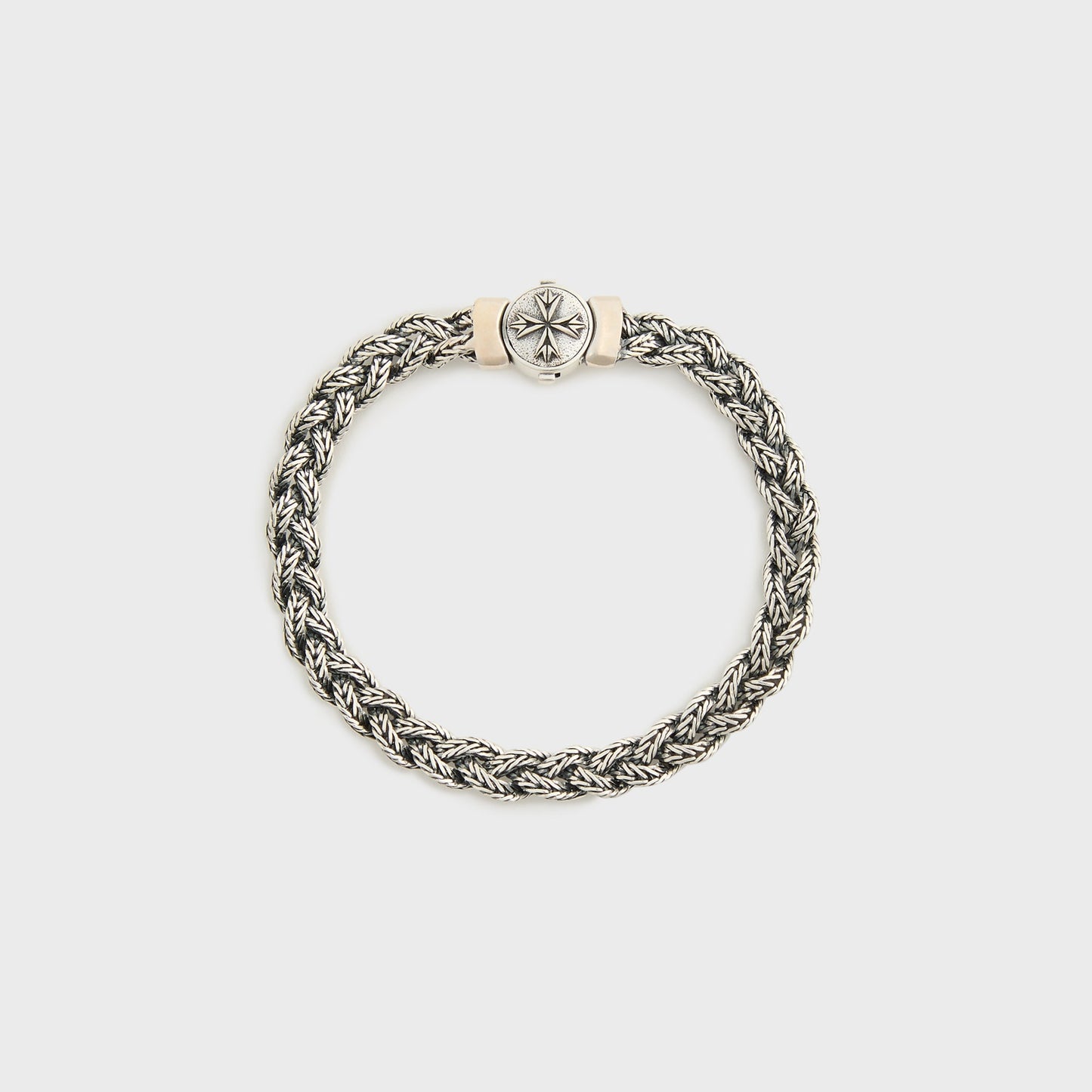 Men Kith Emanuele Bicocchi Diamond-Cut Braided Bracelet Small - Silver