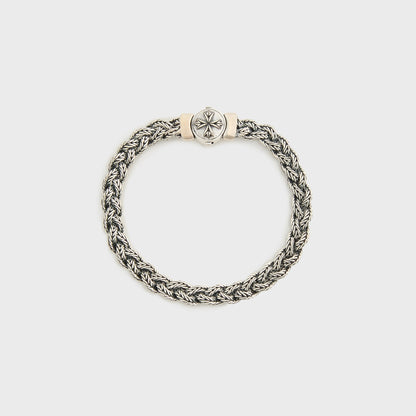 Men Kith Emanuele Bicocchi Diamond-Cut Braided Bracelet Small - Silver