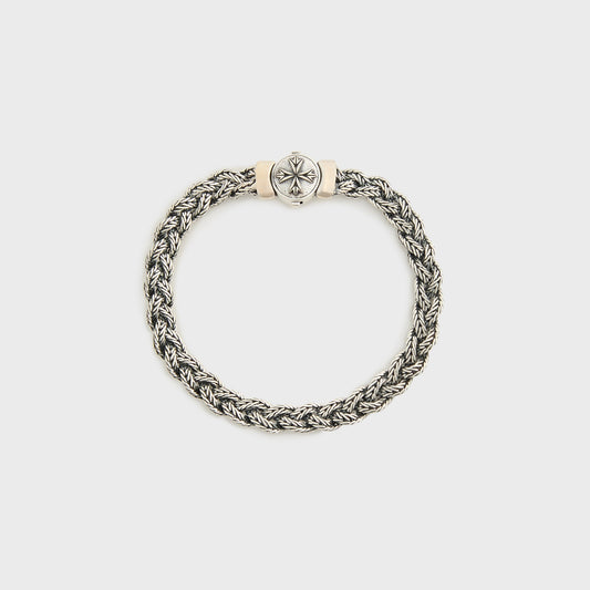 Men Kith Emanuele Bicocchi Diamond-Cut Braided Bracelet Small - Silver