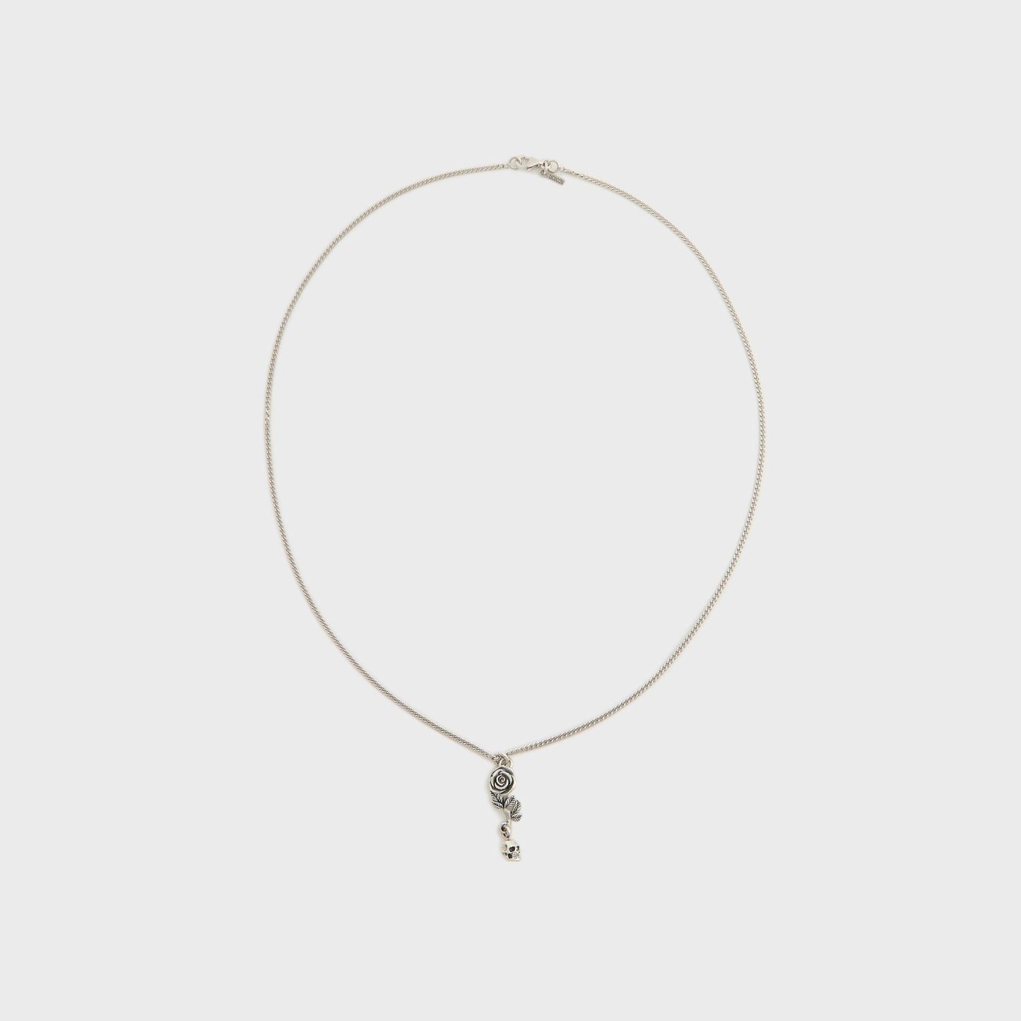 Men Kith Emanuele Bicocchi Rose And Skull Pendant Necklace - Silver