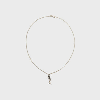 Men Kith Emanuele Bicocchi Rose And Skull Pendant Necklace - Silver