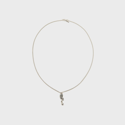 Men Kith Emanuele Bicocchi Rose And Skull Pendant Necklace - Silver