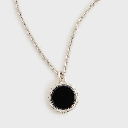 Men Kith Emanuele Bicocchi Flourishing Onyx Amulet Necklace - Silver