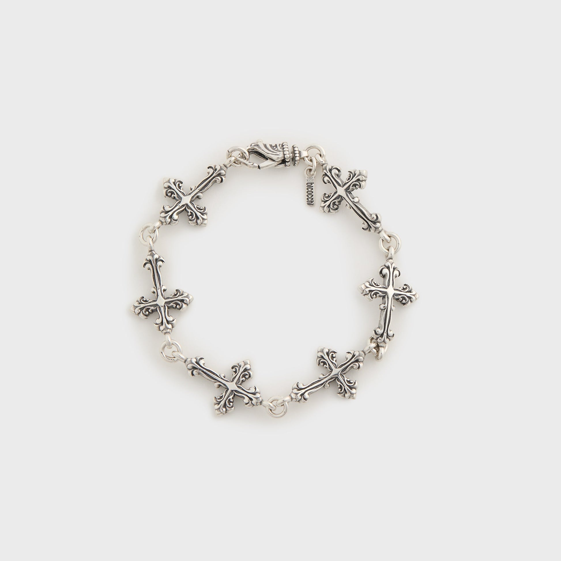 Men Kith Emanuele Bicocchi Large Multi-Cross Bracelet - Silver