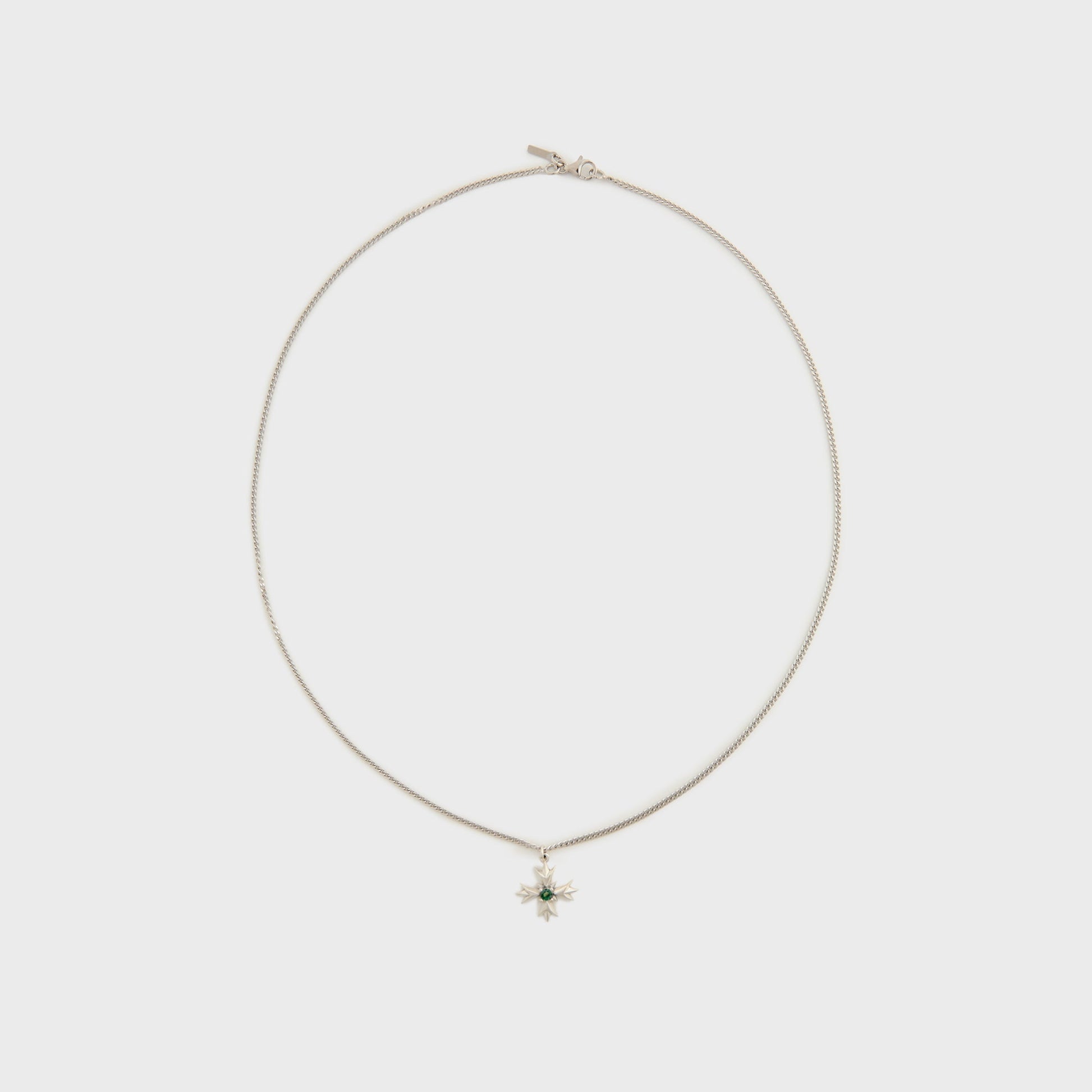 Men Kith Emanuele Bicocchi Crest+Green Crystal Necklace - Gold