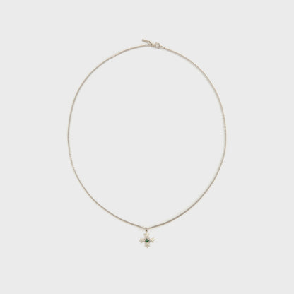 Men Kith Emanuele Bicocchi Crest+Green Crystal Necklace - Gold