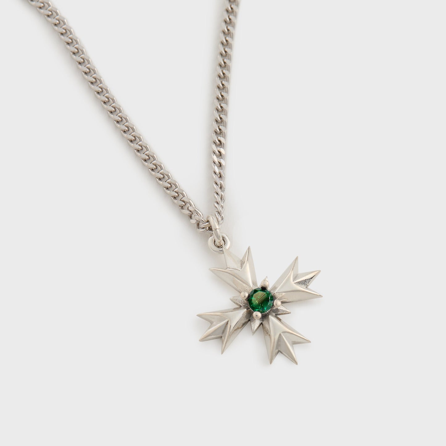 Men Kith Emanuele Bicocchi Crest+Green Crystal Necklace - Gold