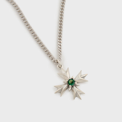 Men Kith Emanuele Bicocchi Crest+Green Crystal Necklace - Gold