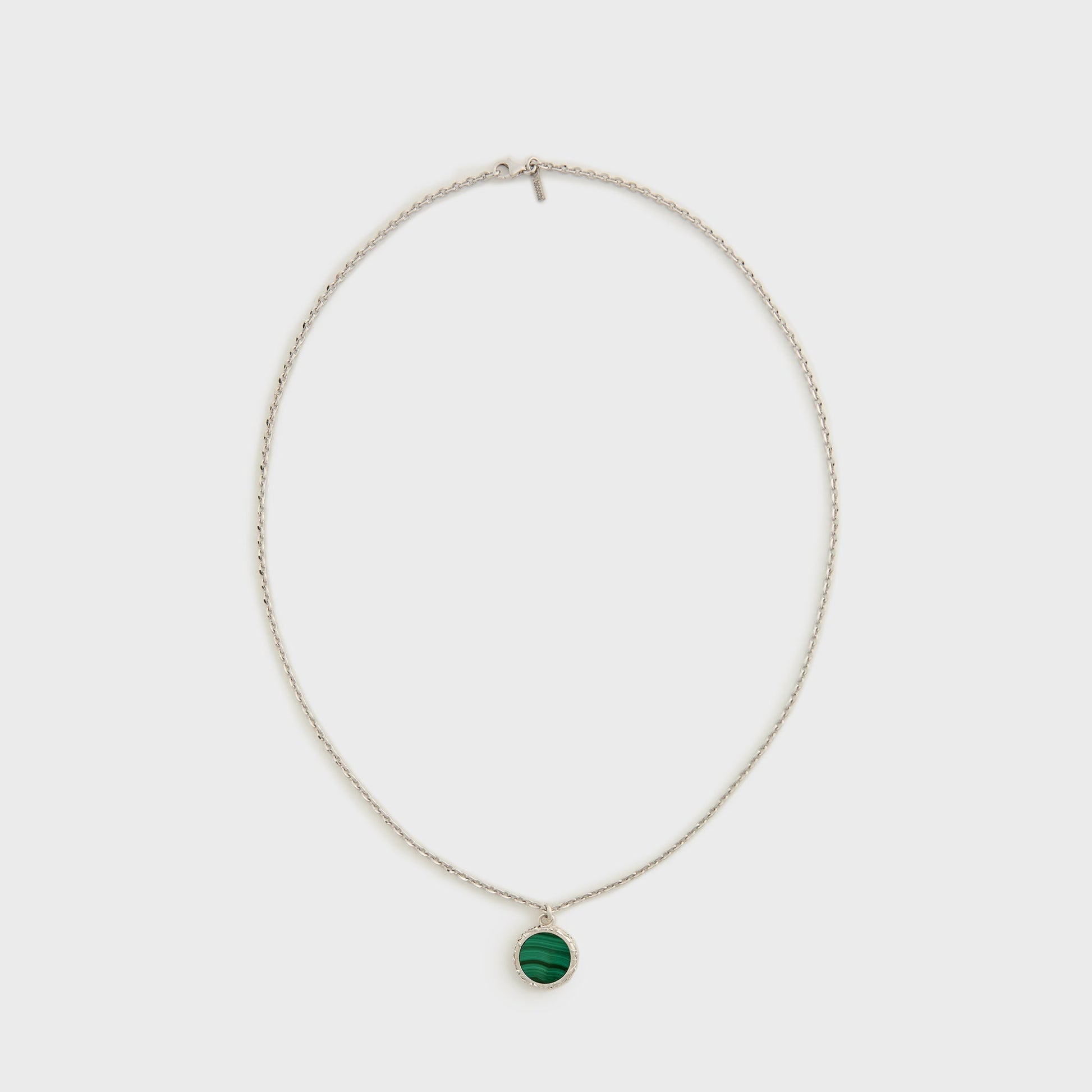 Men Kith Emanuele Bicocchi Flourishing Malachite Amulet Necklace - Silver