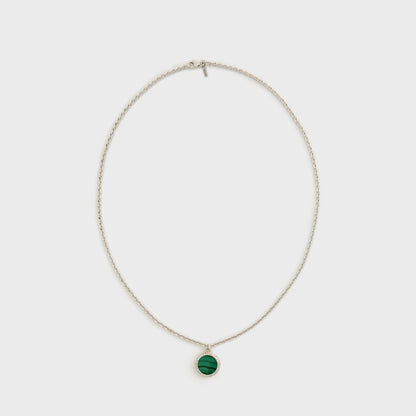 Men Kith Emanuele Bicocchi Flourishing Malachite Amulet Necklace - Silver