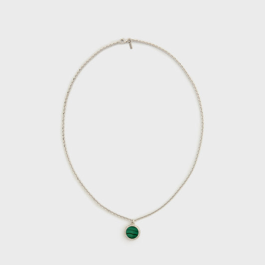 Men Kith Emanuele Bicocchi Flourishing Malachite Amulet Necklace - Silver