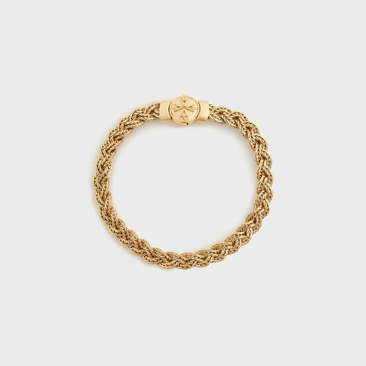 Men Kith Emanuele Bicocchi Gold Diamond-Cut Braided Bracelet Small - Gold