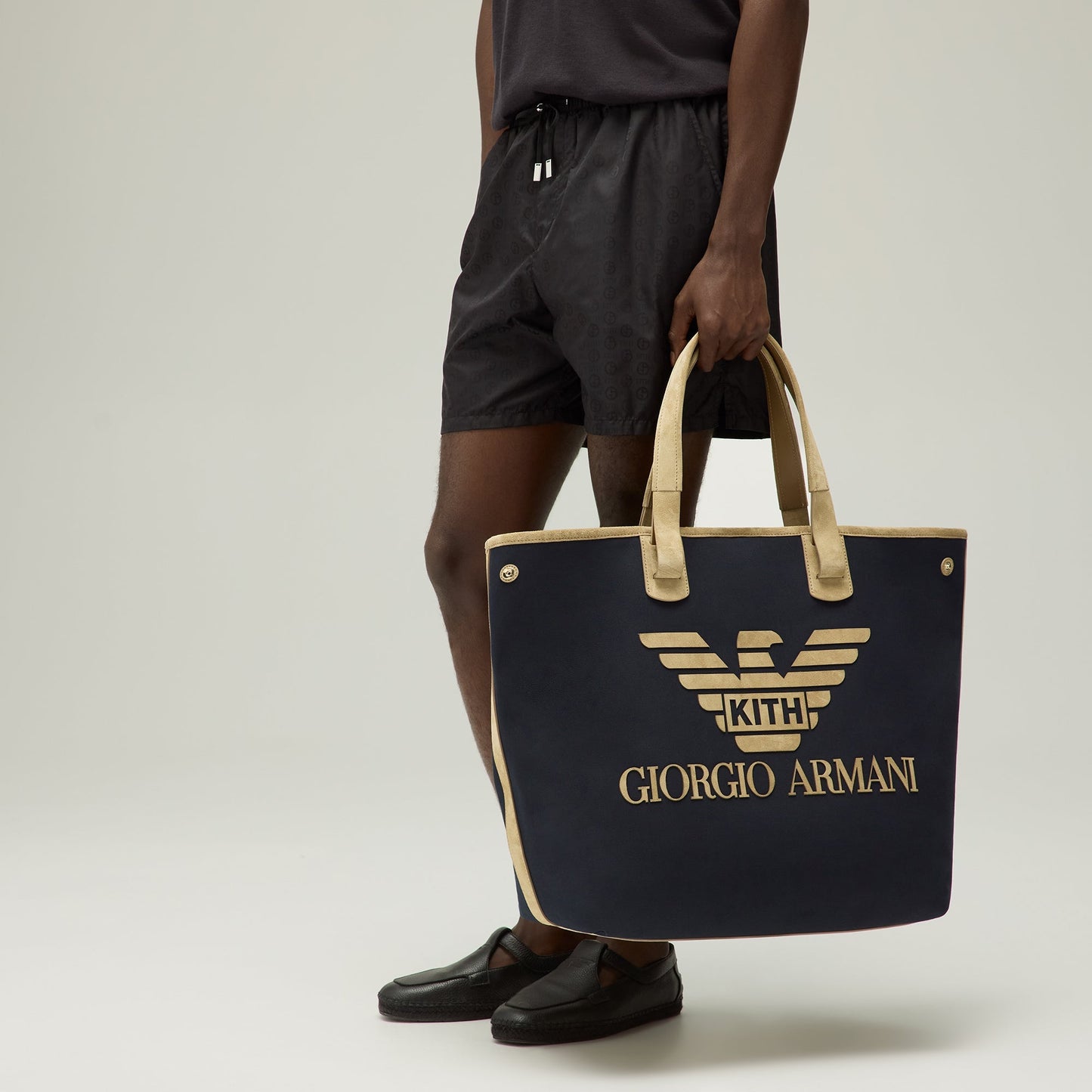 Men Kith Giorgio Armani & Kith Canvas Tote - Nocturnal