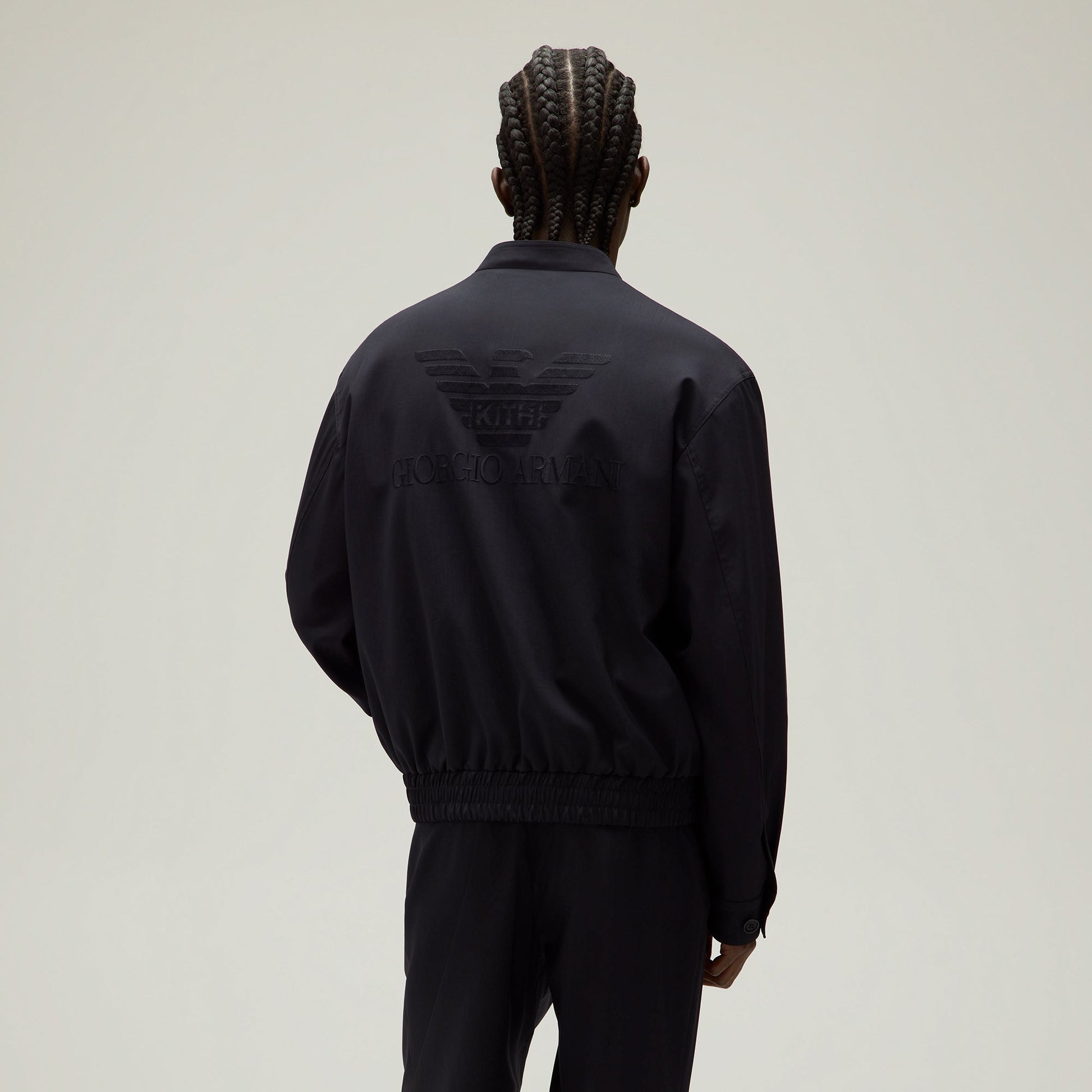 Men Kith Giorgio Armani & Kith Collarless Bomber Jacket - Admiral