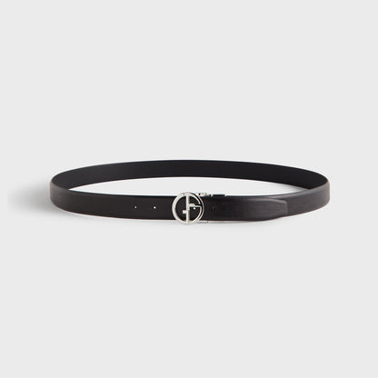 Men Kith Giorgio Armani & Kith Reversible Leather Belt - Black