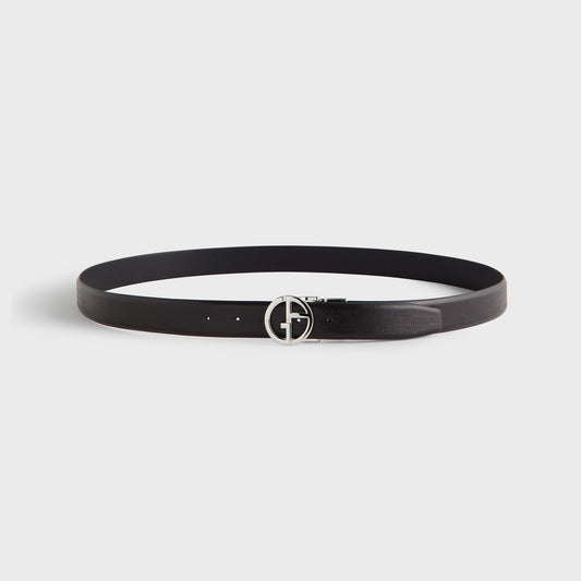 Men Kith Giorgio Armani & Kith Reversible Leather Belt - Black