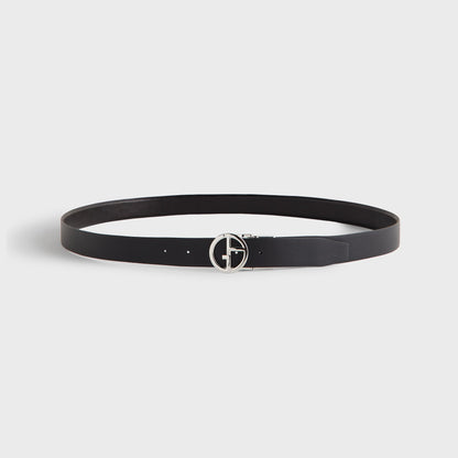 Men Kith Giorgio Armani & Kith Reversible Leather Belt - Black