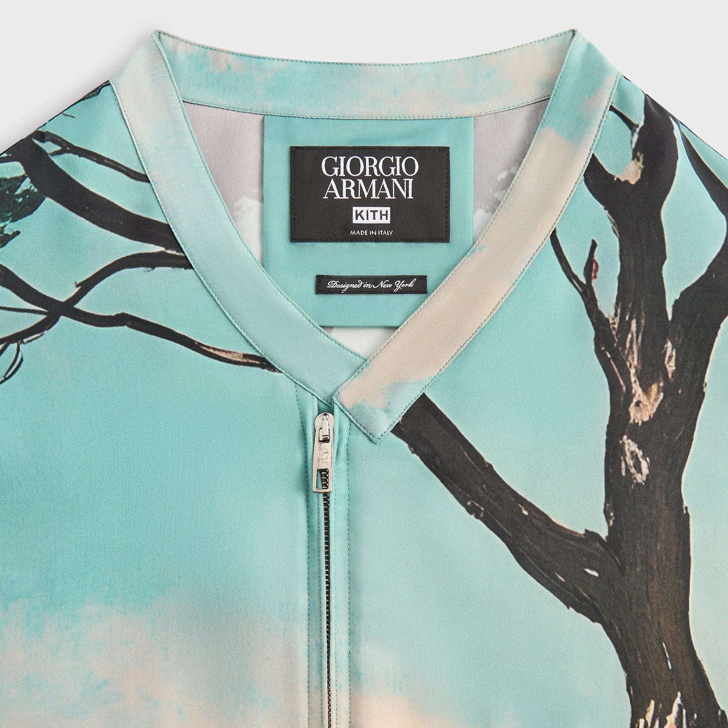 Men Kith Giorgio Armani & Kith Capri Long Sleeve Zip-Up Shirt - Multi