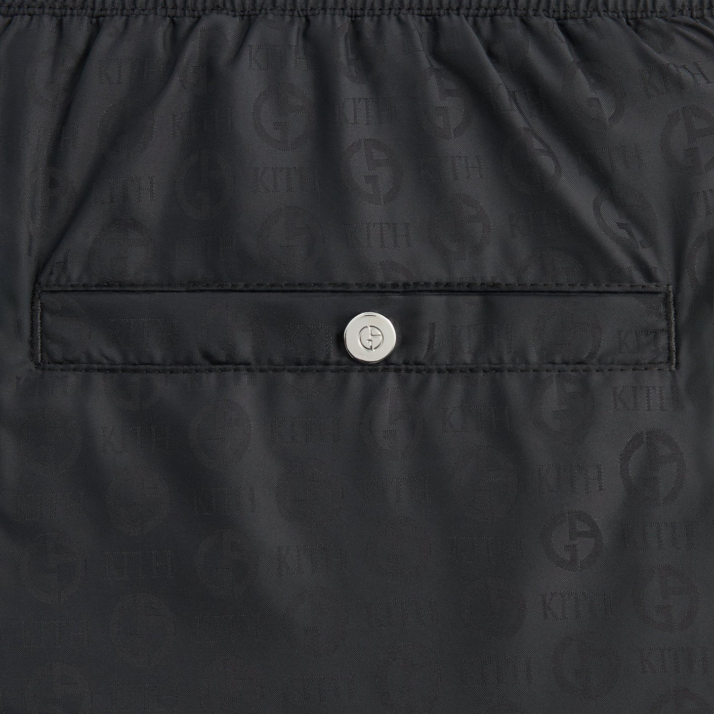 Men Kith Giorgio Armani & Kith Jacquard Collins Swim Short - Black