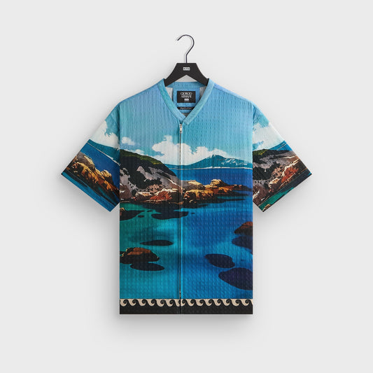 Men Kith Giorgio Armani & Kith Sardinia Short Sleeve Zip Shirt - Multi
