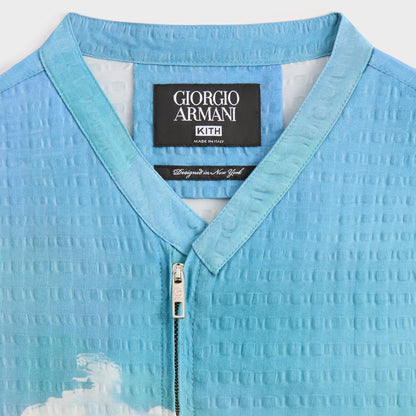 Men Kith Giorgio Armani & Kith Sardinia Short Sleeve Zip Shirt - Multi